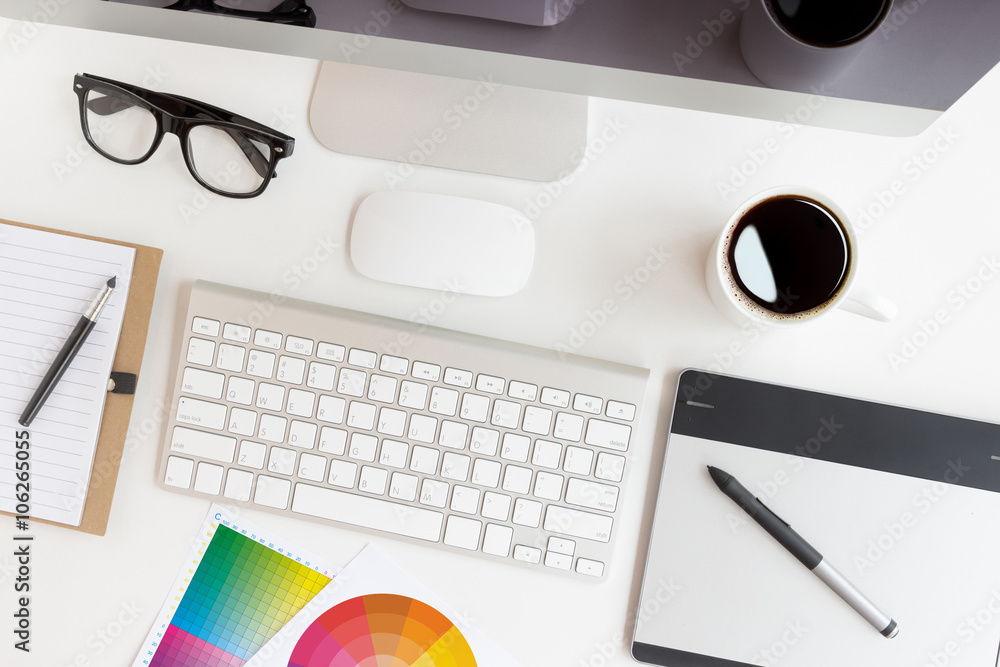 Poster designer workspace on top view