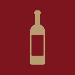 The wine icon. Bottle symbol. Flat
