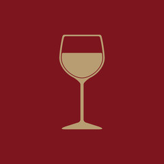 The wineglass icon. Goblet symbol. Flat