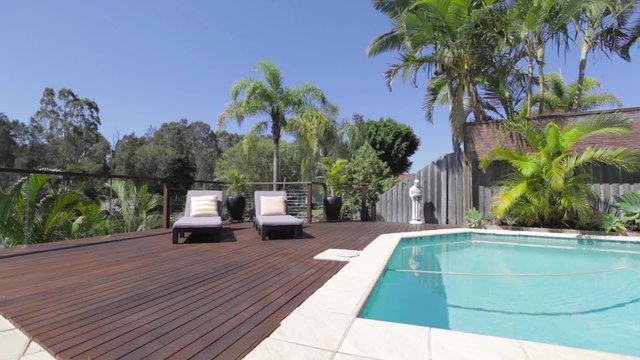Swimming pool of stylish home.