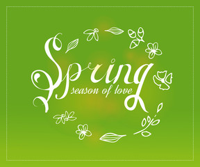 Spring vector typographic poster and logo.