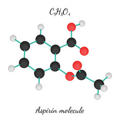 C9H8O4 aspirin molecule