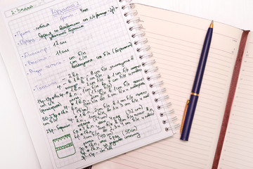 Fototapeta premium two notebook for rewriting the recipe on a white background