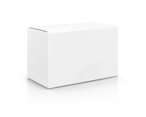 Foto op Canvas blank packaging white cardboard box isolated on white background © F16-ISO100
