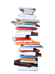 Books and magazines in different color and sizes