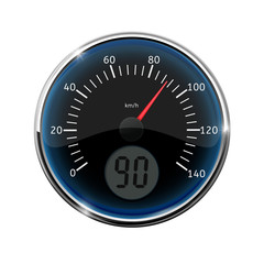 Speedometer. Round with chrome frame