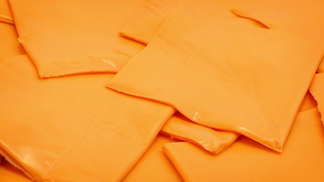 Processed Cheese Slices Rotating
