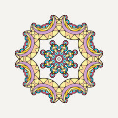 Vector mandala. Mehndi lace tattoo. Oriental weave with sharp corners. 