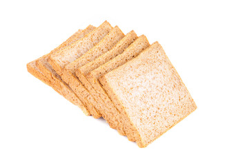 Bread, whole wheat slice isolated on white background