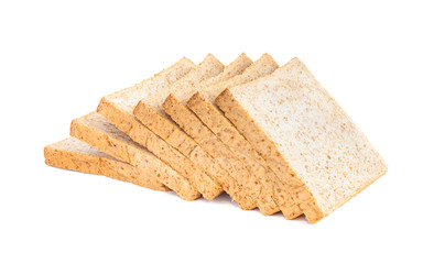 Bread, whole wheat slice isolated on white background