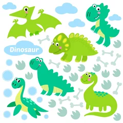 Fotobehang Dinosaur set vector illustration. © havroshechka