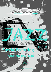 Obraz premium Vector jazz, rock or blues music poster template.
