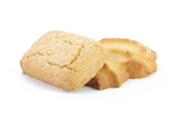 butter cookies on white background