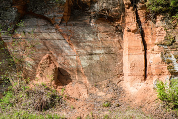 sandstone cliffs in Gauja national park
