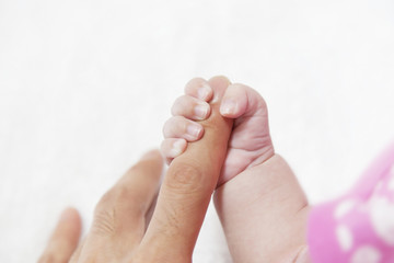 New born baby hand