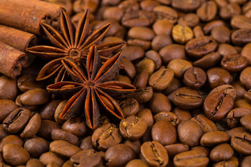 Coffee on grunge wooden background