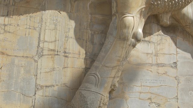 Xerxes Gate of nations with Lamassu statues at the entrance of the old city Persepolis.