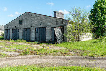 abandoned country farm building