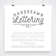 Vintage hand drawn type lettering set