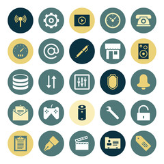 Flat design icons for user interface