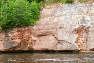 sandstone cliffs in Gauja national park
