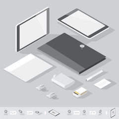 Isometric corporate identity template