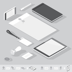 Isometric corporate identity template