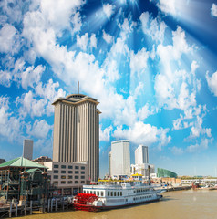 Steamboat docked in New Orleans, Lousiana