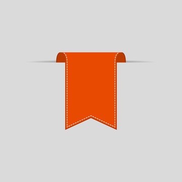 recommend clip art: Orange bookmarks isolated on graybackground