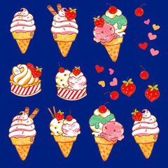 アイスクリームのイラスト