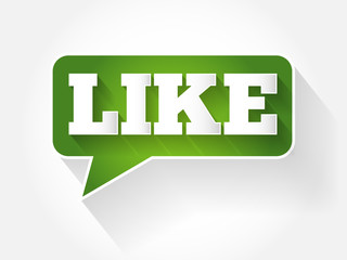 LIKE text message bubble, flat business concept background