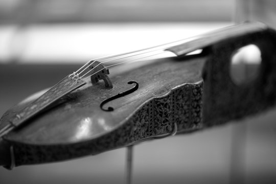 Details Of An Ancient Decorated Violin