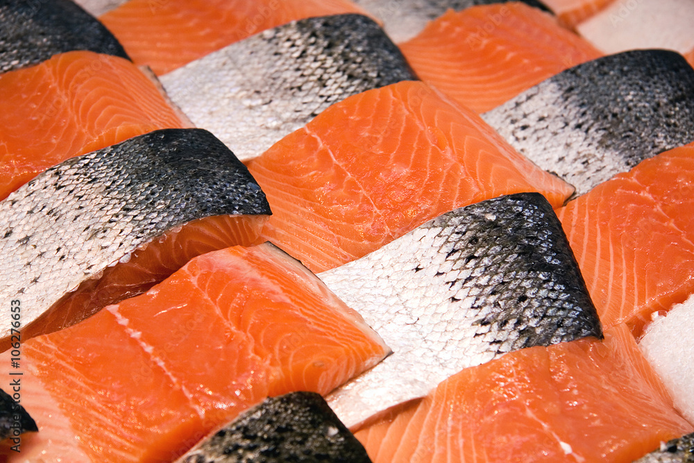 Wall mural Salmon fillets