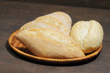 Various types of bread rolls, cakes, bun