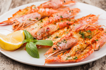 fresh grilled shrimps