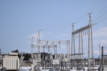 雪国の変電所／雪国の山形県で、約10cmの降雪後に変電所を撮影した写真です。