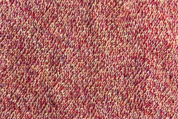 The texture of knitted wool pink and beige