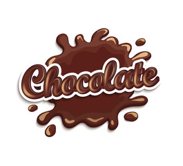 Chocolate drops and blot with lettering.