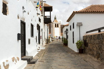 Fototapeta na wymiar A view of Juan Bethencourt street in Betancuria on Fuerteventura, Canary Islands, Spain