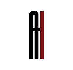 AI initial logo red and black