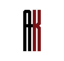 AK initial logo red and black