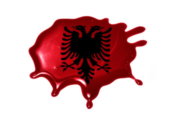 blot with national flag of albania