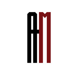 AM initial logo red and black