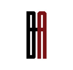 BA initial logo red and black