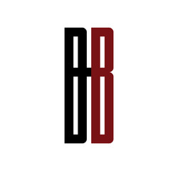 BB initial logo red and black