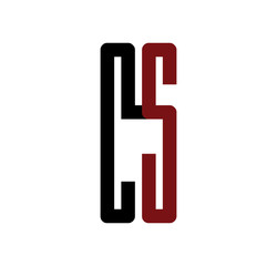 Obraz na płótnie Canvas CS initial logo red and black
