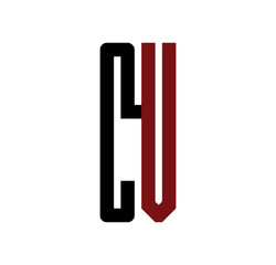 CV initial logo red and black