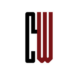 CW initial logo red and black