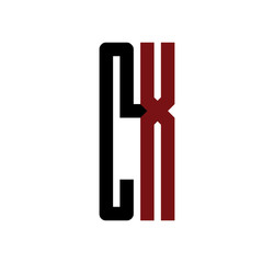 CX initial logo red and black