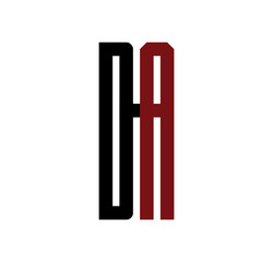 DA initial logo red and black